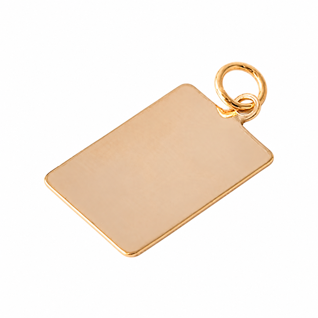 Rectangular Tag Pendant - 18K Gold Filled on a uniform white background