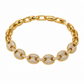 Reversible Coffee Bean Sparkle Bracelet — full bracelet on white background