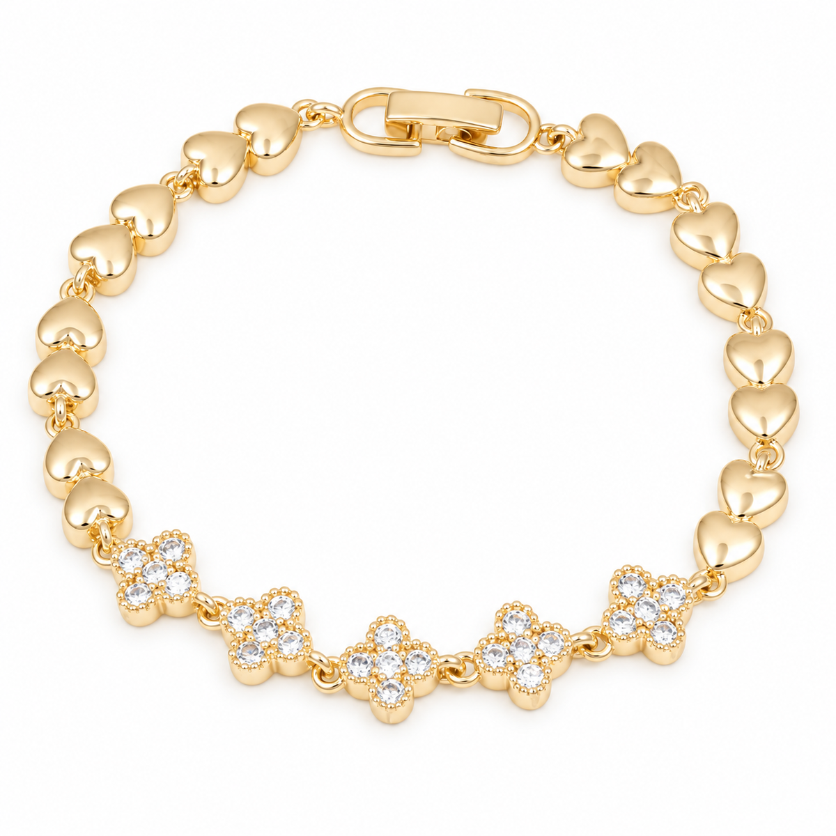 Reversible Sparkle Flower Bracelet — full product on white