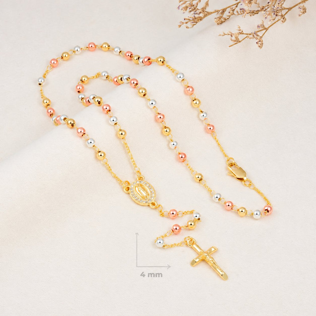 Faith Classic Tri-Tone Rosary — complete product view; QR removed