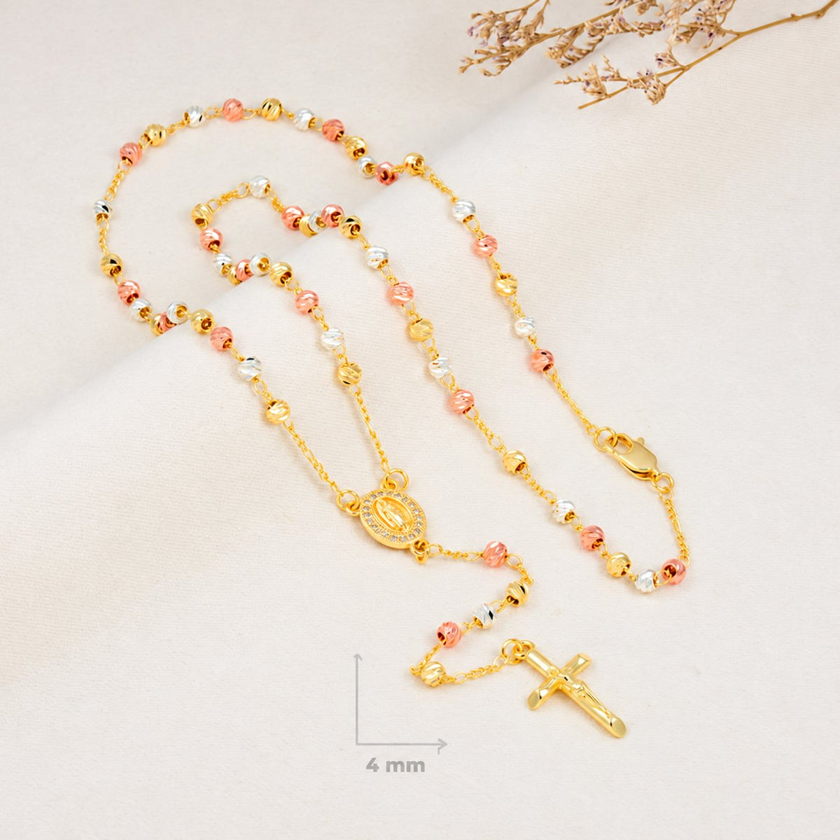 Trinity Classic Tri-Tone Rosary — complete product view; QR removed