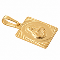 Sacred Virgin Medal Pendant - 18K Gold Filled, high-definition close-up on white