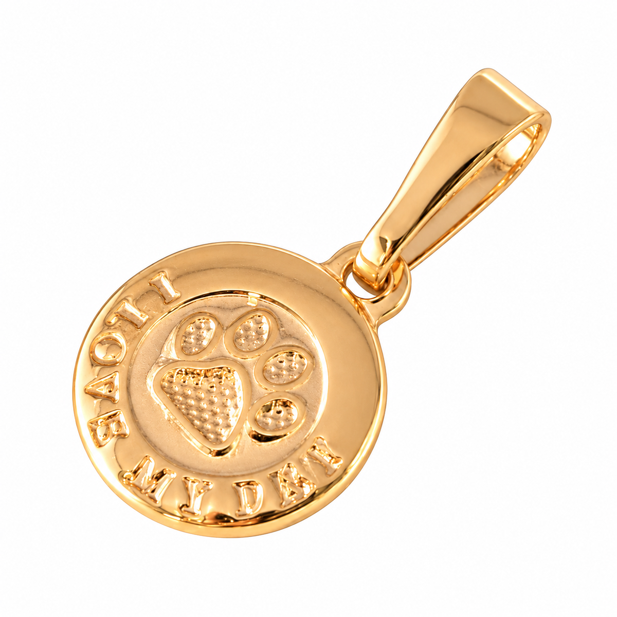 Saint Medal Pendant - 18K Gold Filled, high-definition close-up on white