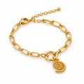 Seashell Charm Paperclip Bracelet — main