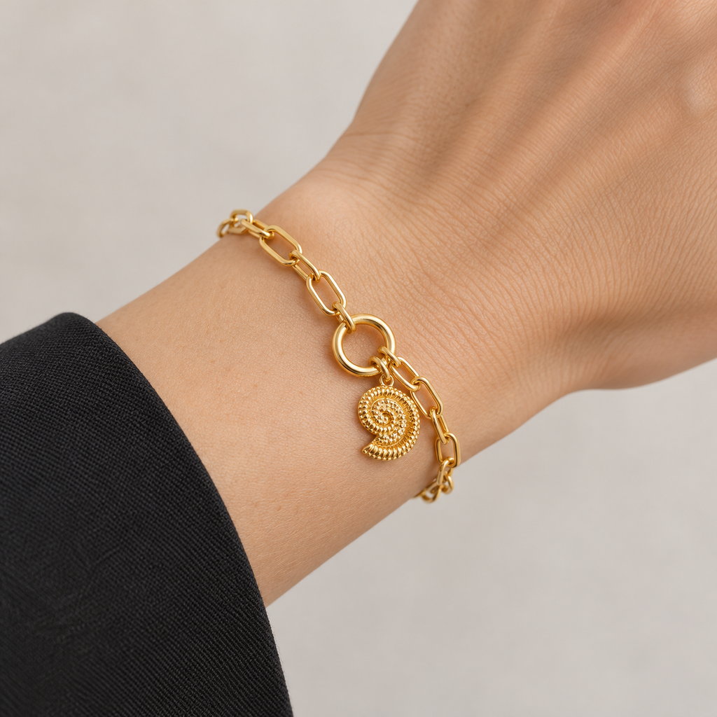 Seashell Charm Paperclip Bracelet — tryon