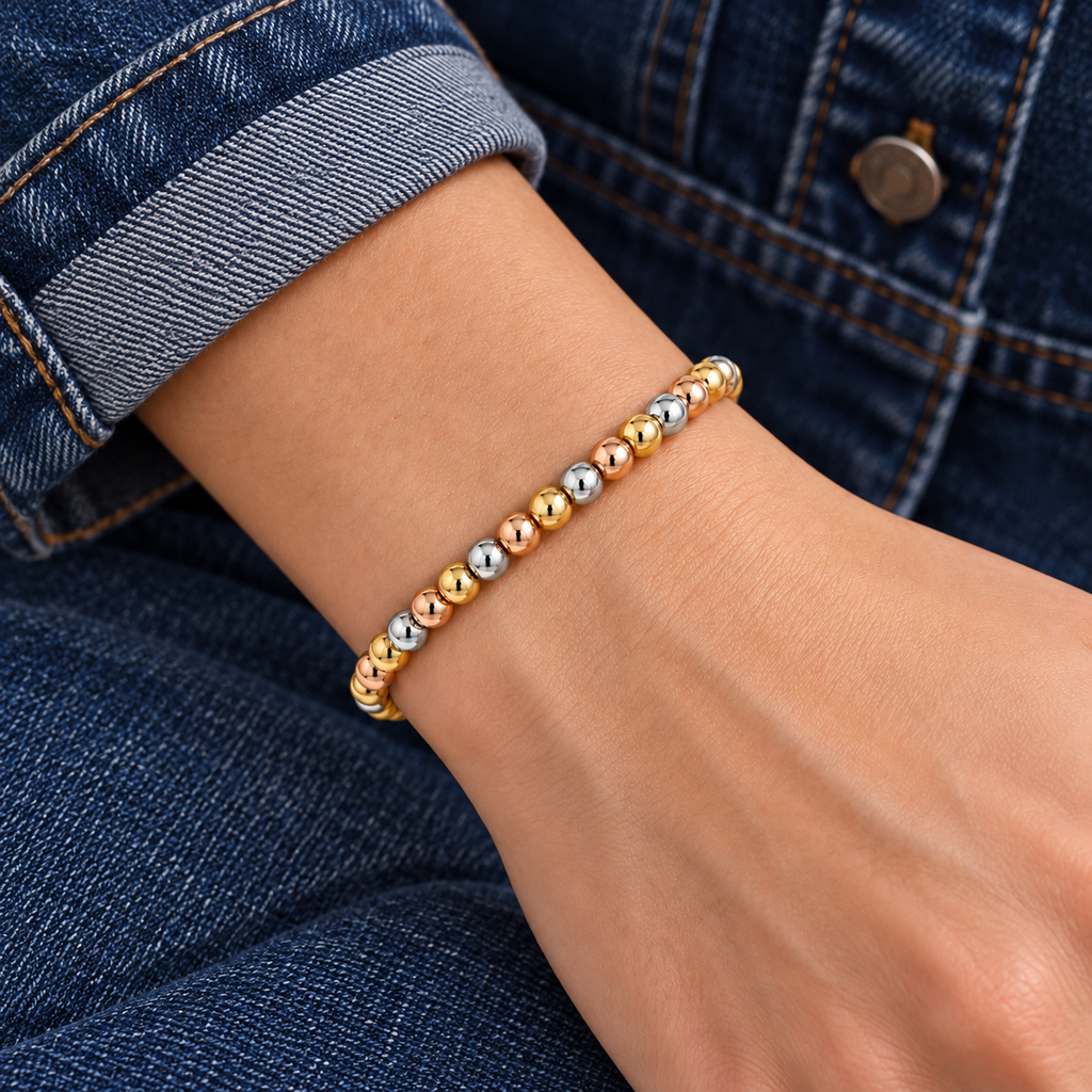 Serena Bracelet worn on wrist with modern everyday clothing