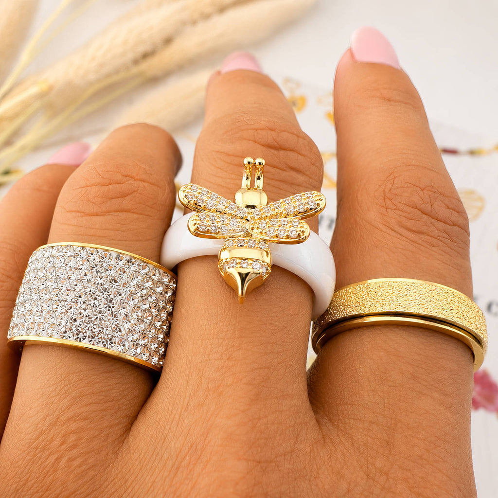 Serena Crystal Ring worn on hand, supplier styling photo