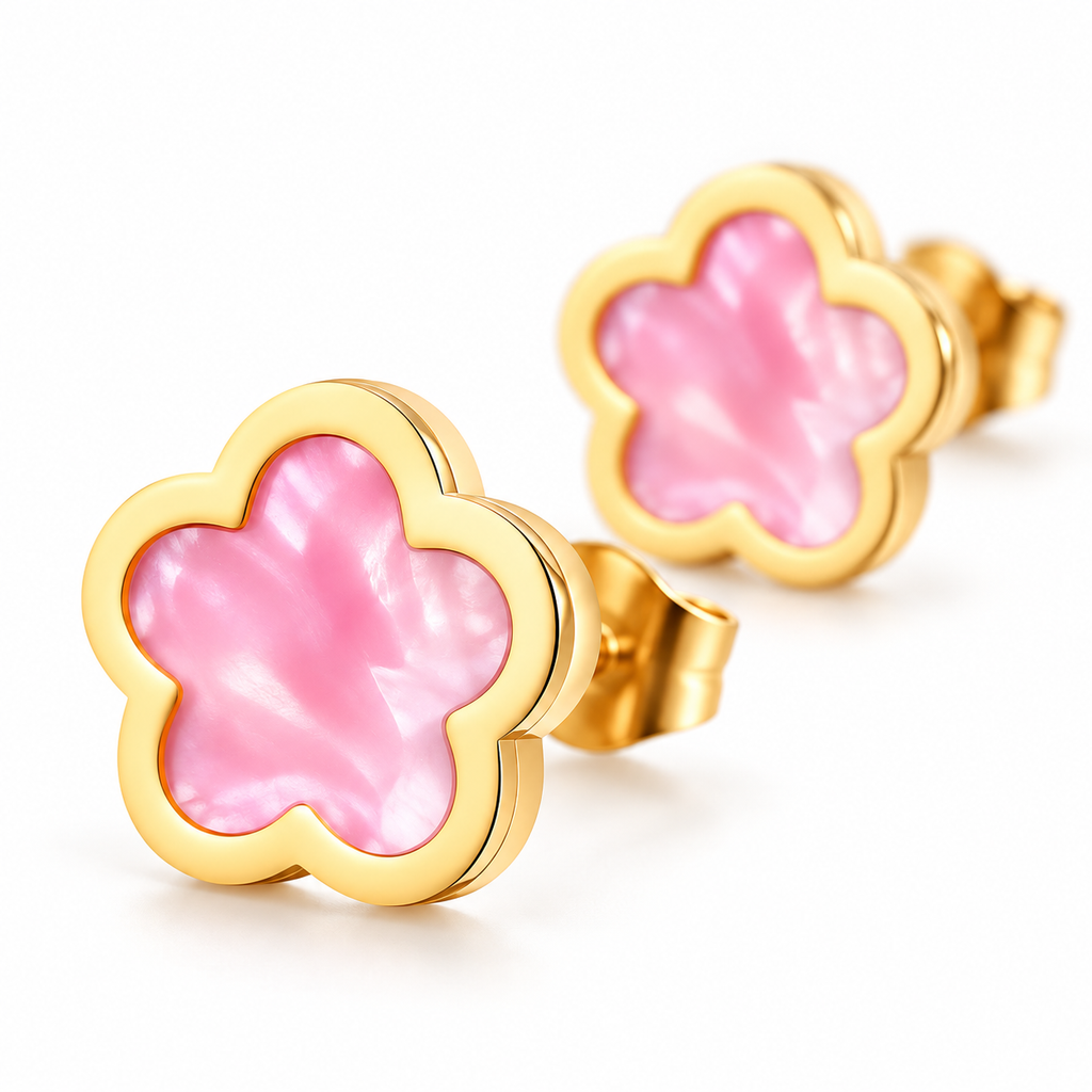 Serena Floral Stud Earrings close-up detail