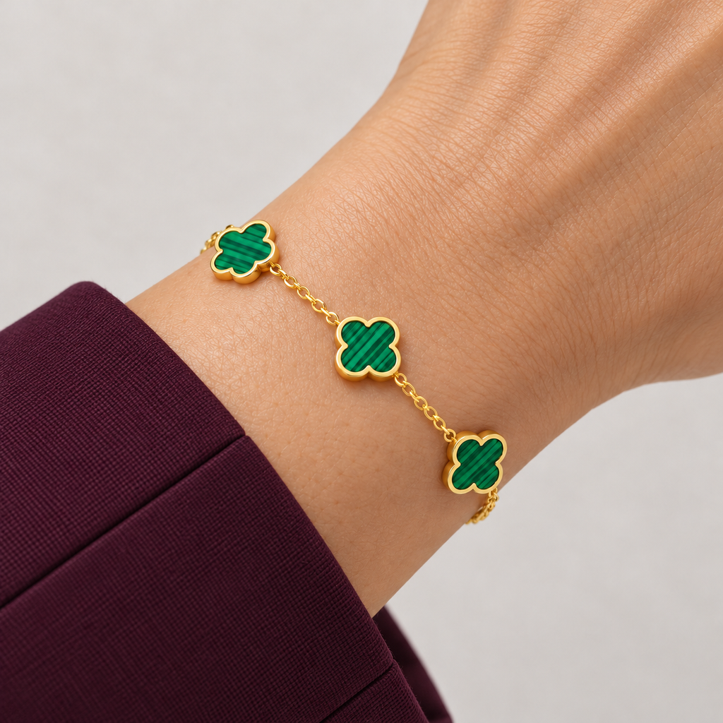 Siena Floral Meadow Bracelet worn on wrist with modern everyday clothing