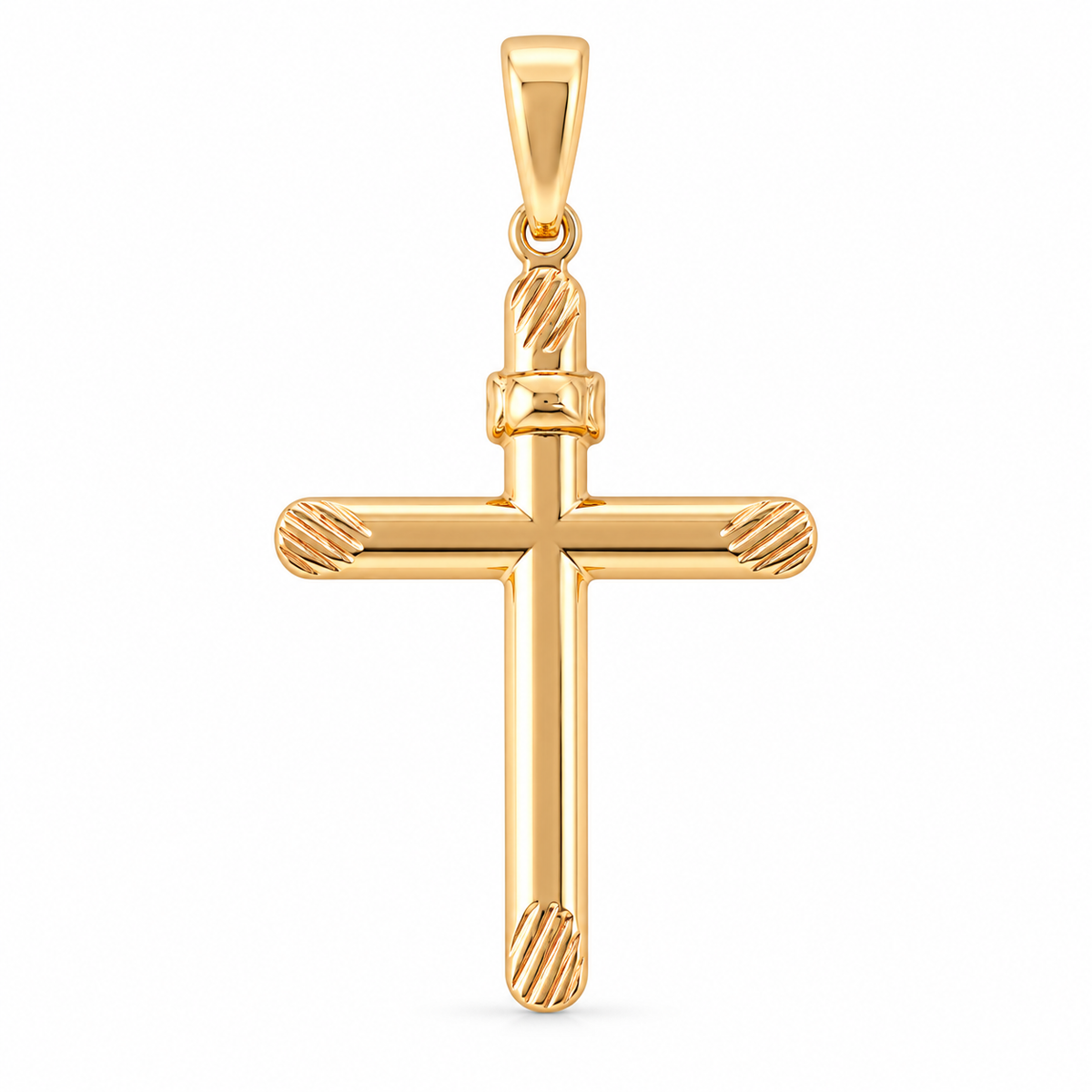 Slim Cross Pendant - 18K Gold Filled, high-definition close-up on white