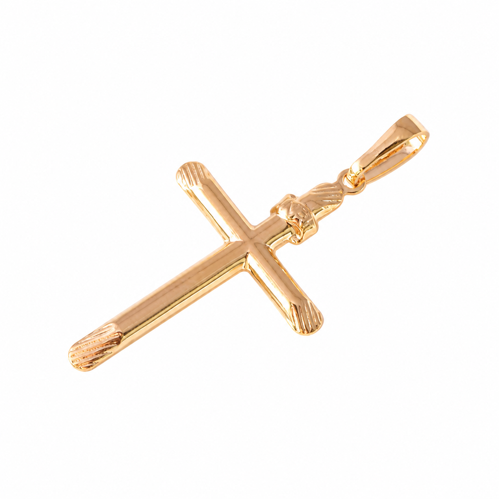 Slim Cross Pendant - 18K Gold Filled on a uniform white background