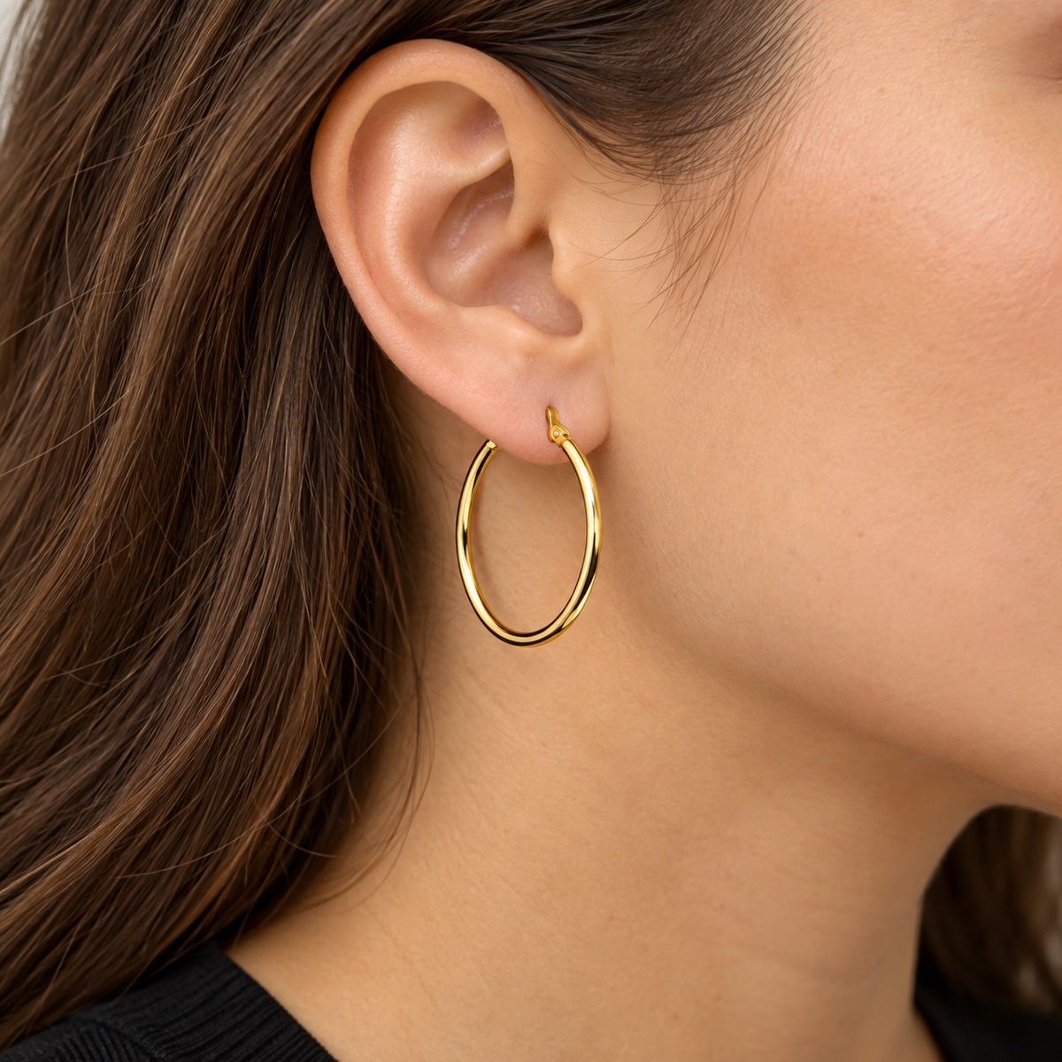 Solene Earrings try-on