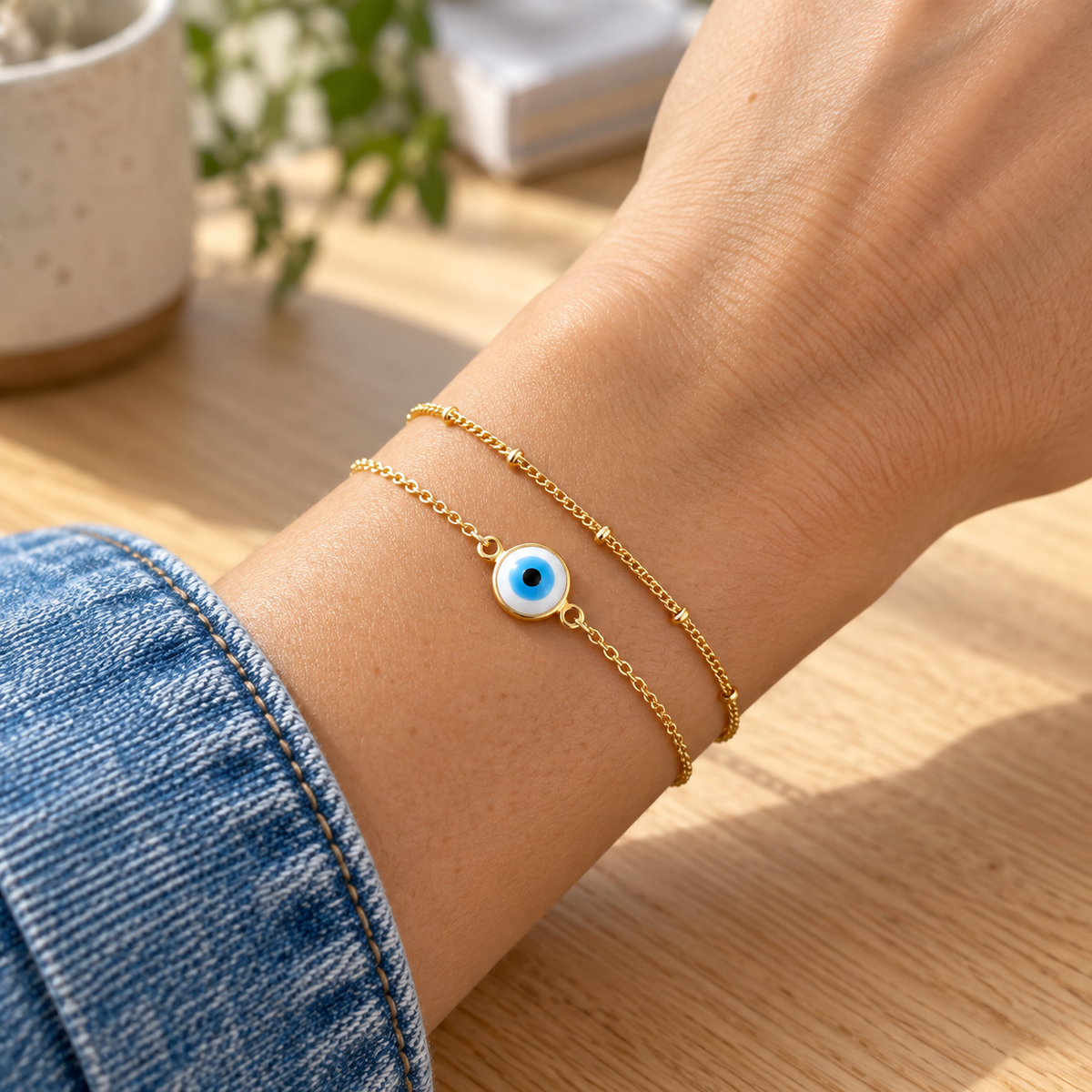 Solene Evil Eye Bracelet worn
