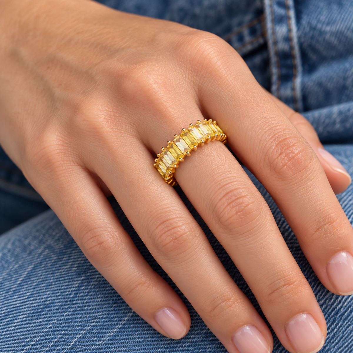 Sora Crystal Ring worn