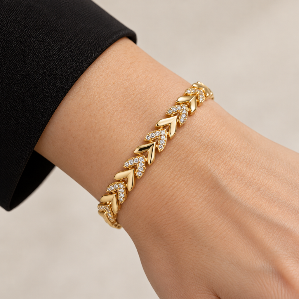 Sparkling Arrow Bangle — bracelet worn on wrist