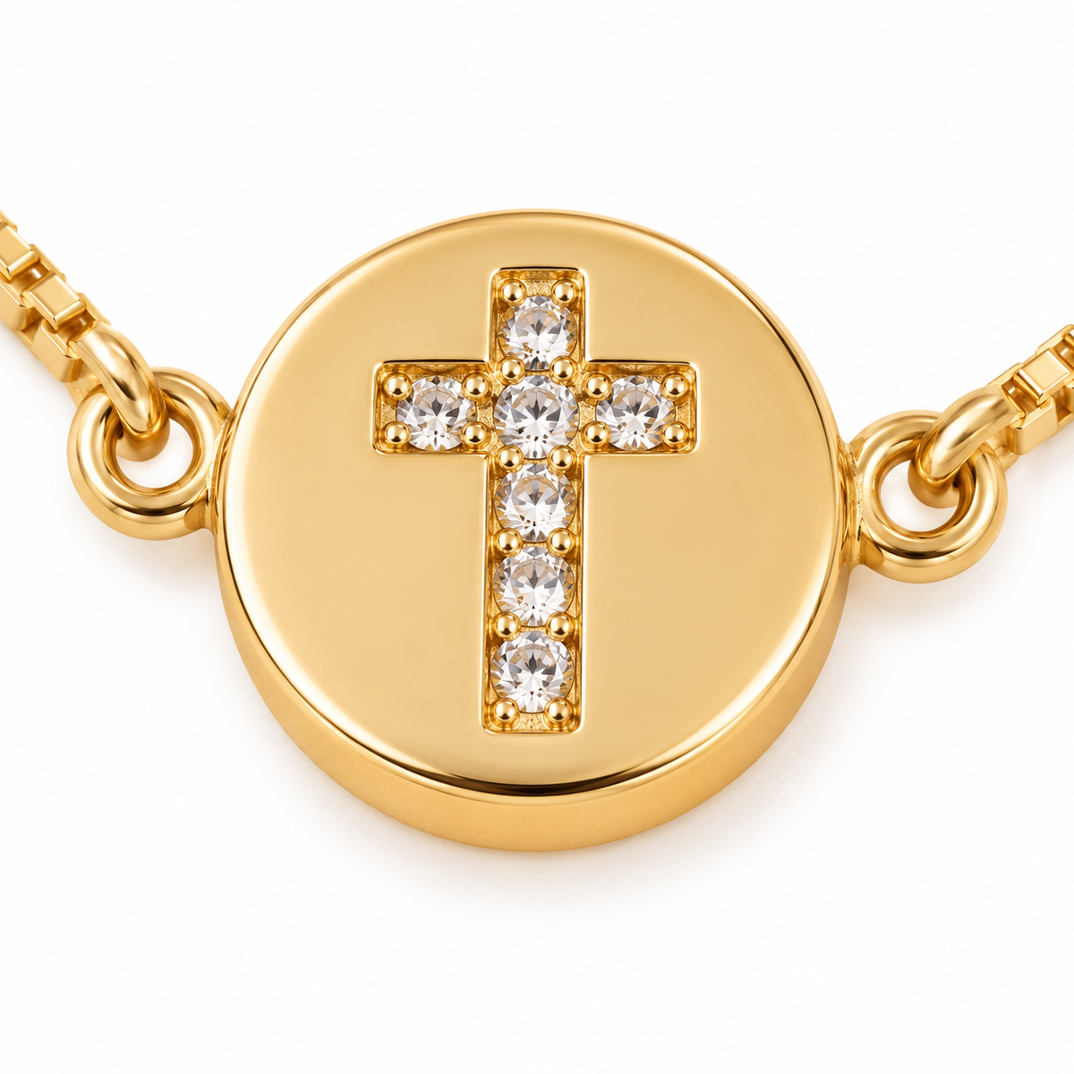 Sparkling Cross Adjustable Bracelet — detail