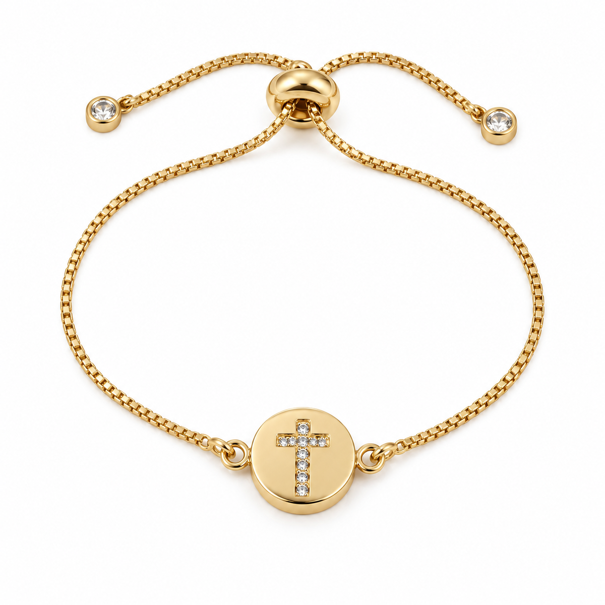 Sparkling Cross Adjustable Bracelet — main