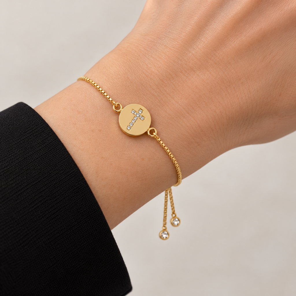 Sparkling Cross Adjustable Bracelet — tryon