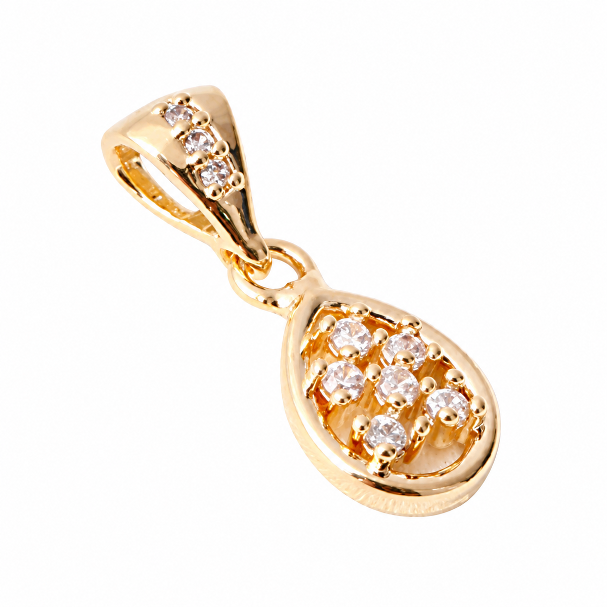 Sparkling Teardrop Charm - 18K Gold Filled on a uniform white background