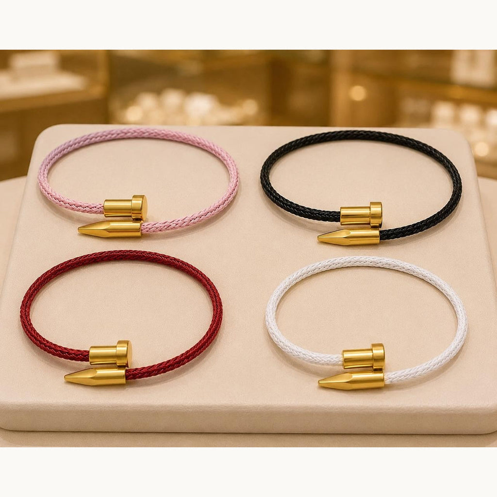 Adjustable bracelet cord - Gold Plated - Clavo Negro, Clavo Rojo, Clavo Blanco