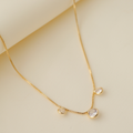 Triple Drop Crystal Necklace - 18K Gold Filled