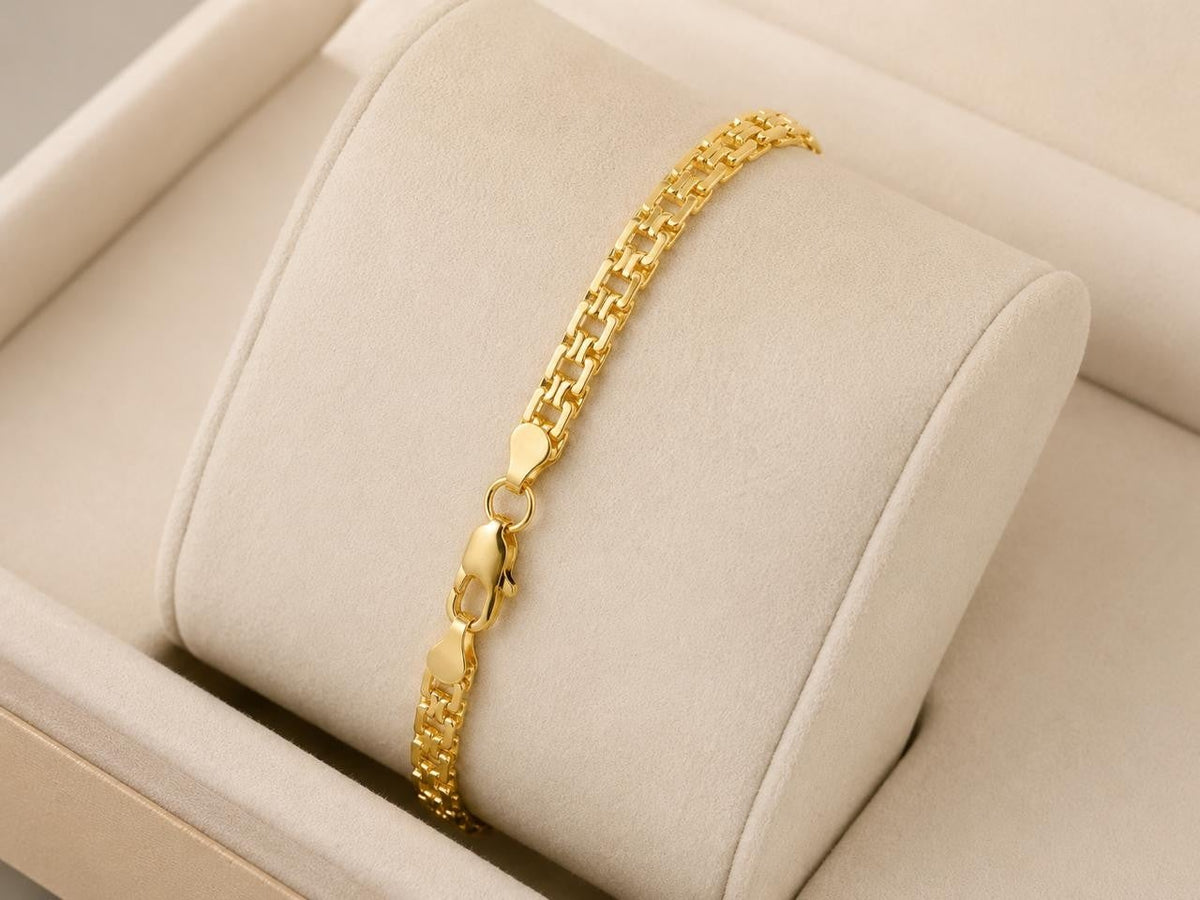Pulsera tejido chino unisex - Gold Filled18k