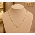 Double Stone Drop Necklace - 18K Gold Filled