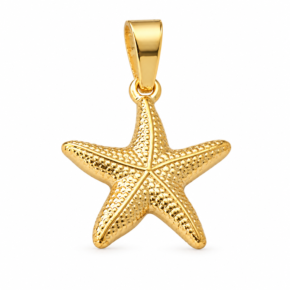 Starfish Charm - 18K Gold Filled, high-definition close-up on white