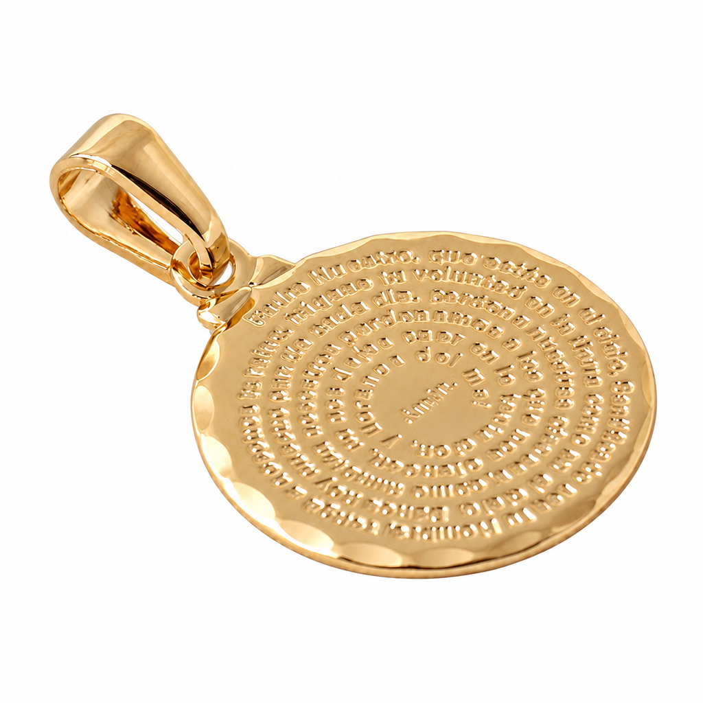 Textured Disc Pendant - 18K Gold Filled, high-definition close-up on white