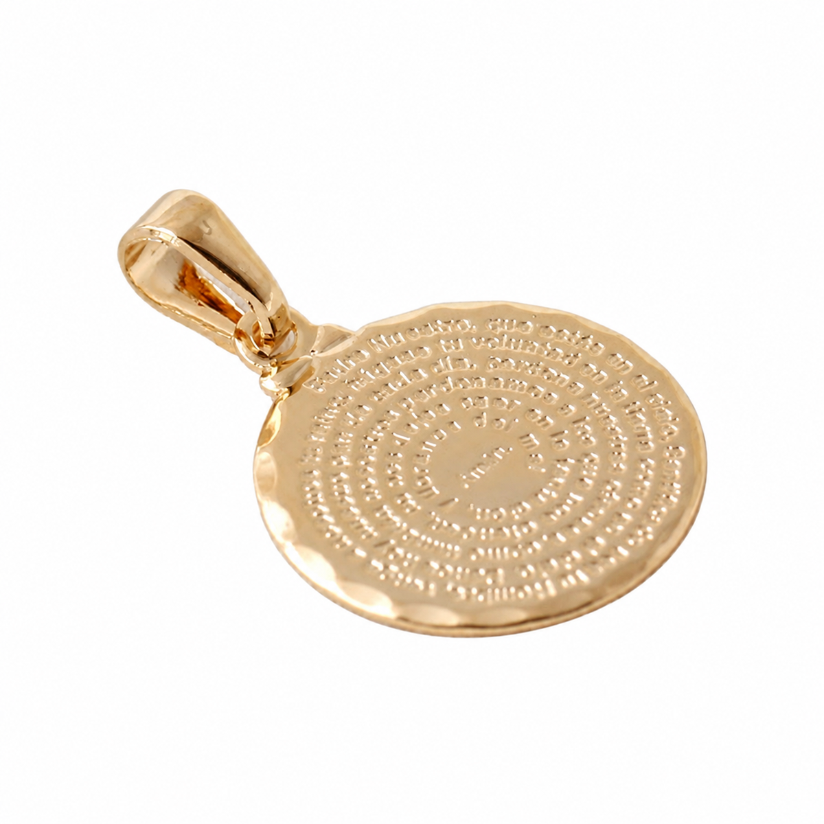Textured Disc Pendant - 18K Gold Filled on a uniform white background