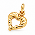 Twisted Heart Charm - 18K Gold Filled, high-definition close-up on white