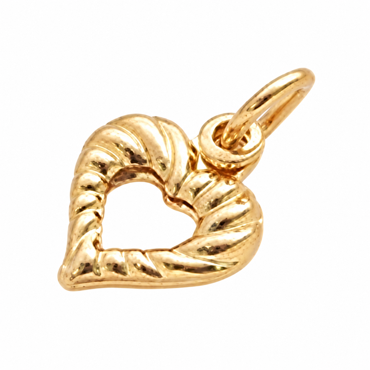 Twisted Heart Charm - 18K Gold Filled on a uniform white background