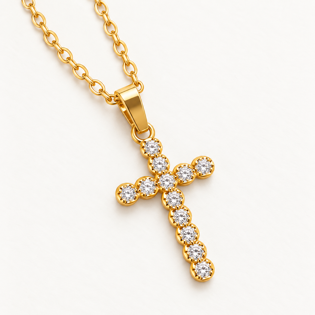 Vera Cross Necklace — close-up detail