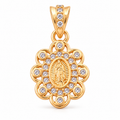Virgin Mary Halo Pendant - 18K Gold Filled, high-definition close-up on white
