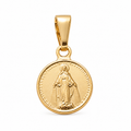 Virgin Mary Medal Pendant - 18K Gold Filled, high-definition close-up on white