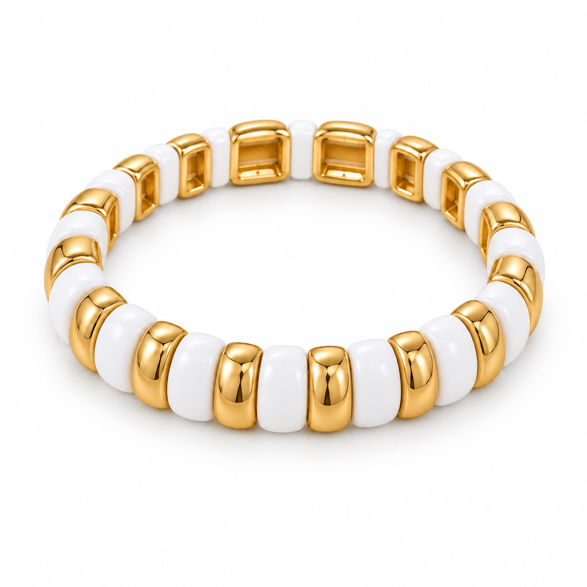 White Glow Stretch Bracelet — full product on white